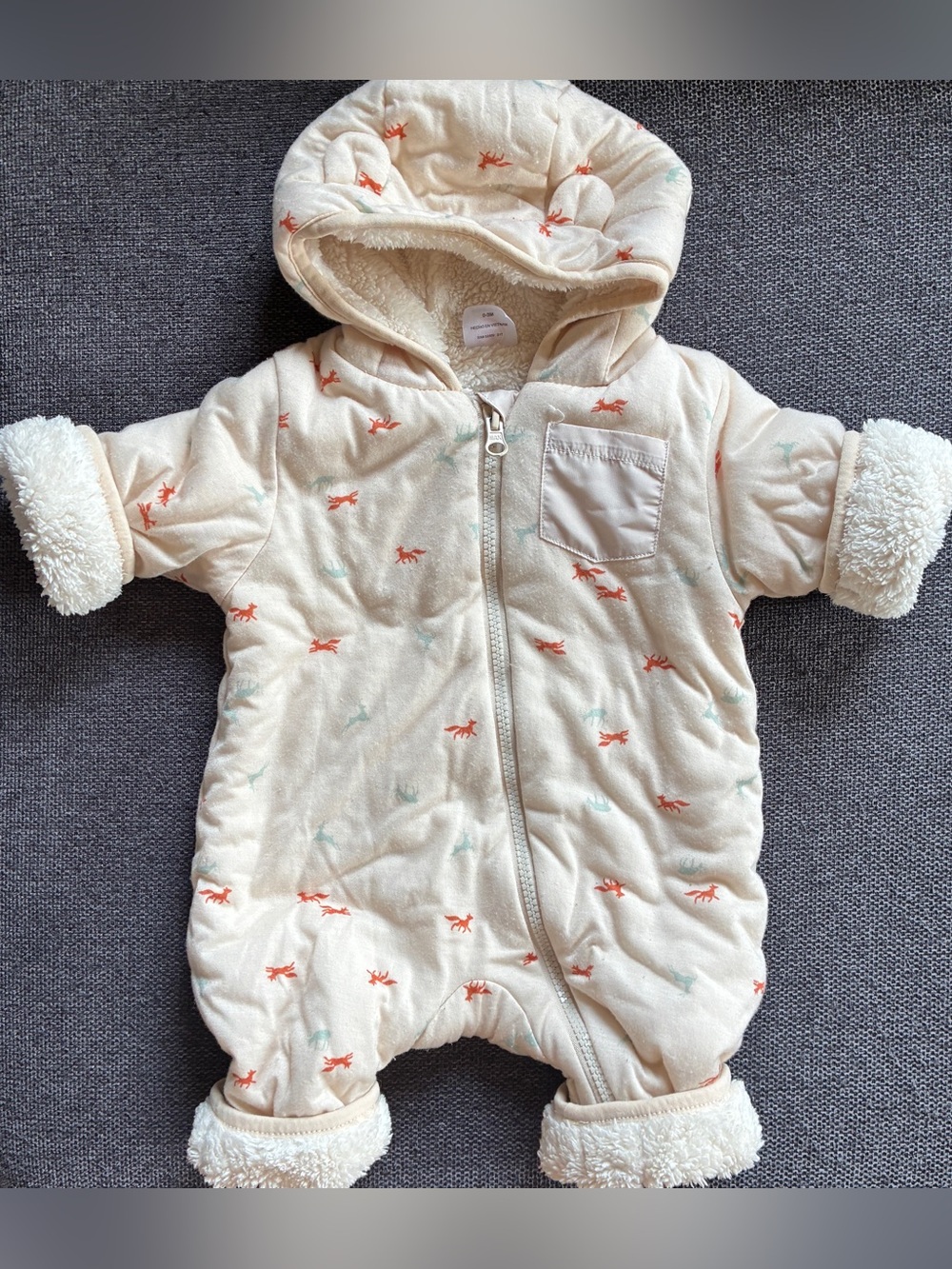 Baby Winter Snow Suit, Hoodie Coverall, Winter Zip-Up Outfit 0-3M Gender Neutral